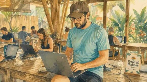 Zisco Nueda in a co-working space in Bali