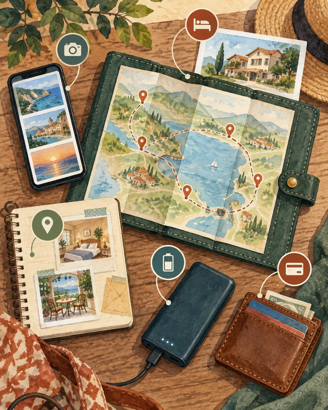 Offline map maintenance arrangement with map sheet, refresh tab, storage token, and written address card.
